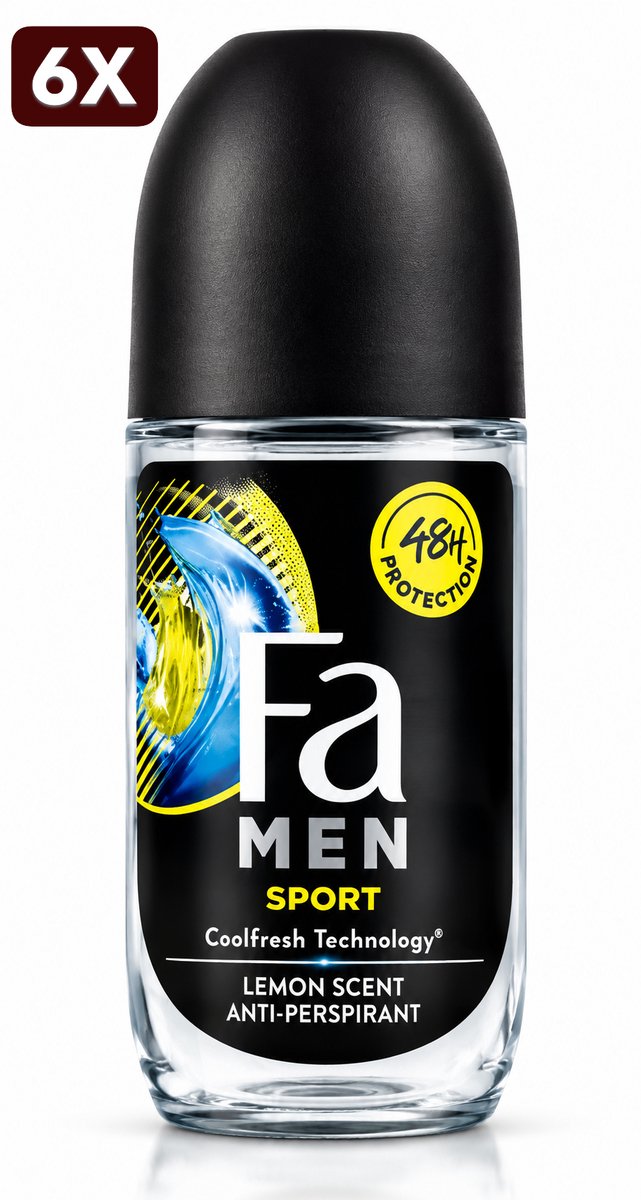 6 x Fa Men - Deodorant - Roller - Sport - 50ml