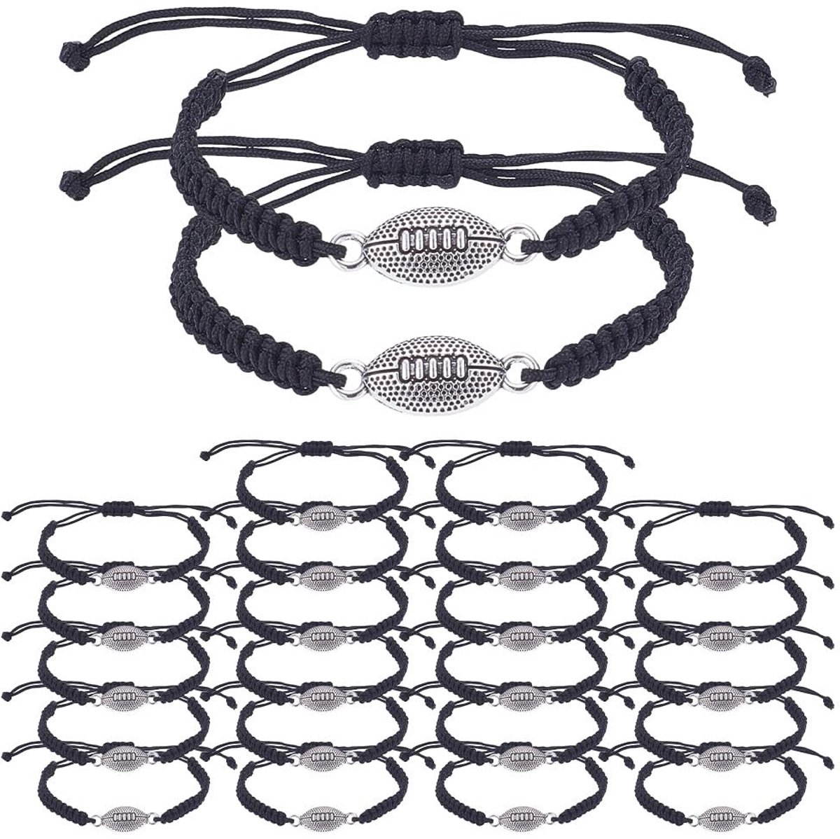 Dailygoods - Set van 24 Verstelbare Voetbalbedelarmbanden voor Sportliefhebbers