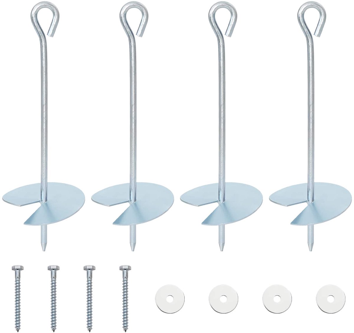 vidaXL - Aardanker - 4 - pcs - Zilverkleurig - Ø10 - x - 30 - cm - Gegalvaniseerd - Metaal