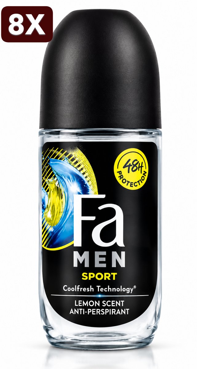 8 x Fa Men - Deodorant - Roller - Sport - 50ml