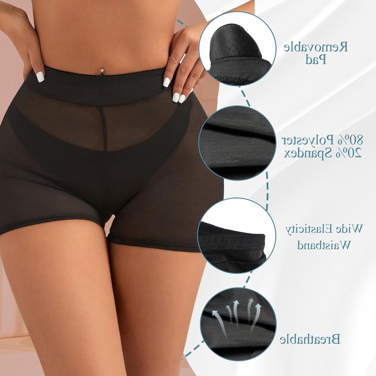 Hoogwaardige Hoge Taille Padded Panty's voor Dames, Ademend en Comfortabel, Perfect voor een Mooie Ronding en Ondersteuning van de Billetjes