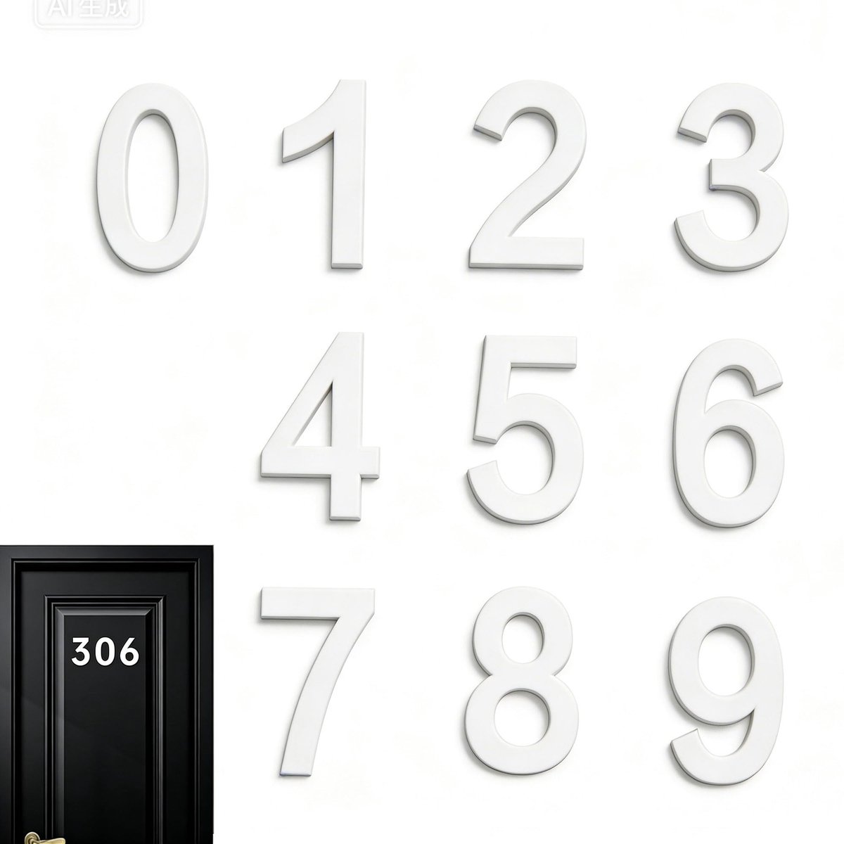 Dailygoods - Acryl Deurnummer Sticker voor Adres en Appartement