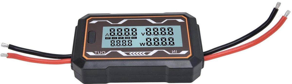 Digitale Vermogensmeter - Stroom Tester - Energie Meten - Instelbare Achtergrondverlichting - 0-60V 100A - Zwart