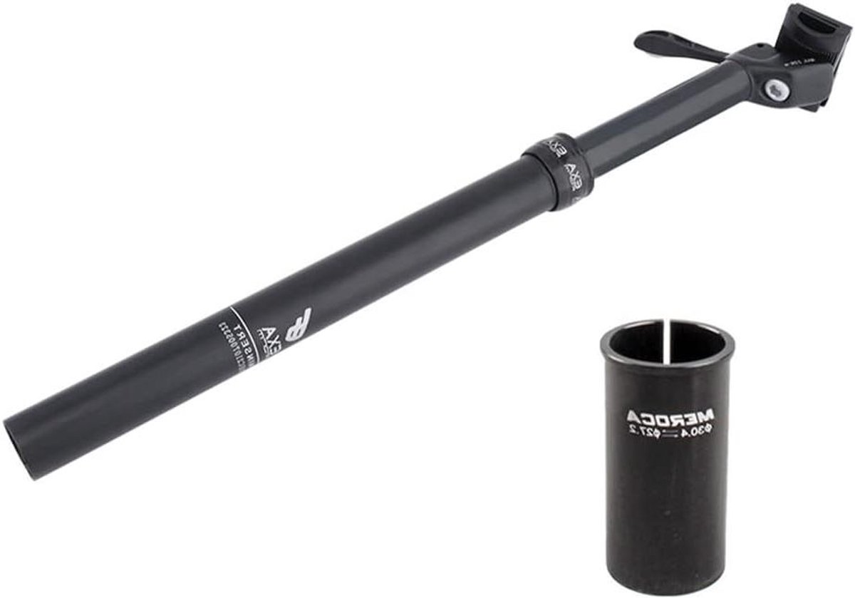 Verende Zadelpen - Fiets Zitbuis - Comfortabel Fietsen - Hydraulisch Verstelbaar - 410mm Lang 100mm Slag - Zwart
