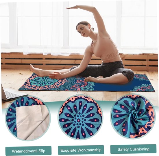 Yogamat Handdoek - Sport Handdoek - Intensieve Training - Anti-slip Onderkant - 185 x 66 cm - Grijs van Yogamat — afbeelding 4
