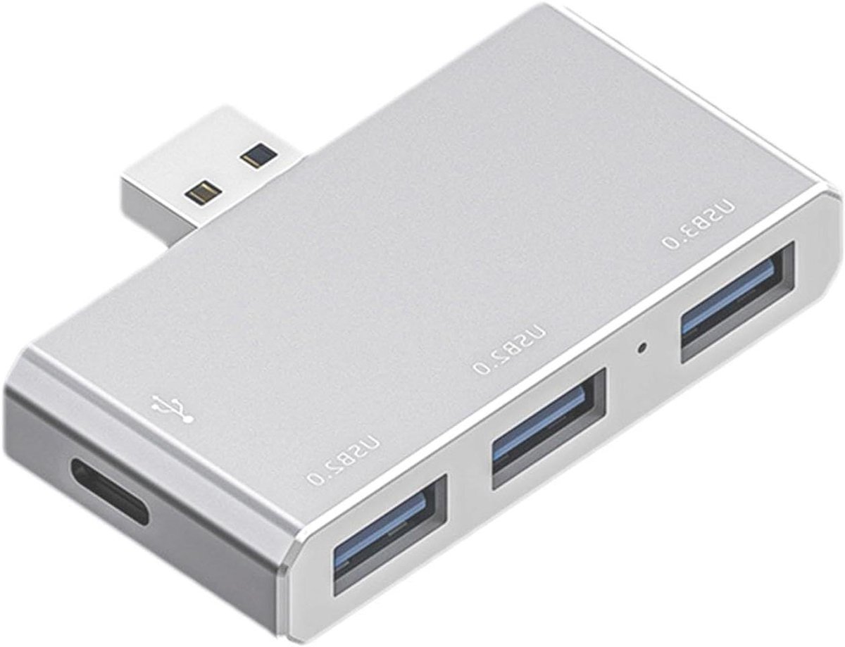 Docking Station - Type-C Hub - Werkplek Uitbreiden - 4-in-1 Multifunctioneel - 15 cm - Zilver