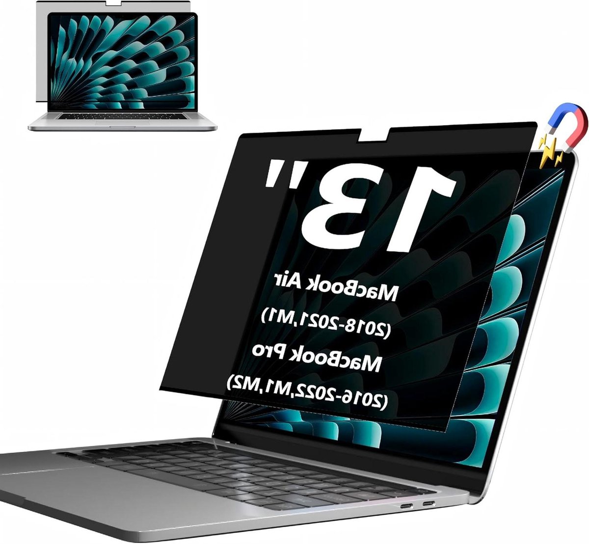 Magnetisch Privacyscherm - Privacyfilter Laptop - Beeldscherm Beveiligen - Afneembare Installatie - 13 Inch - Zwart