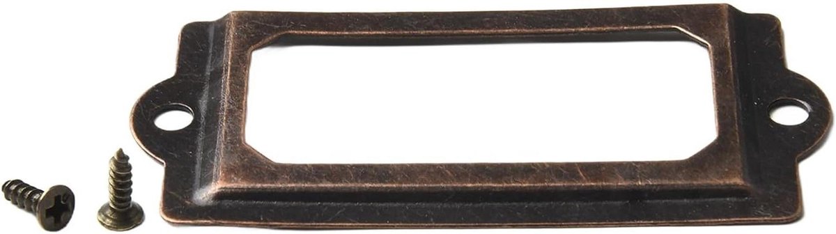 Lade Labelhouders - Etiket Frames - Kasten Organiseren - Antieke Stijl - 20 Stuks - Rood Brons