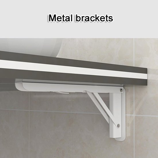 Wand Klaptafel - Inklapbaar Bureau - Ruimte Besparen - Metalen Beugel - 60x30cm - Wit — afbeelding 4