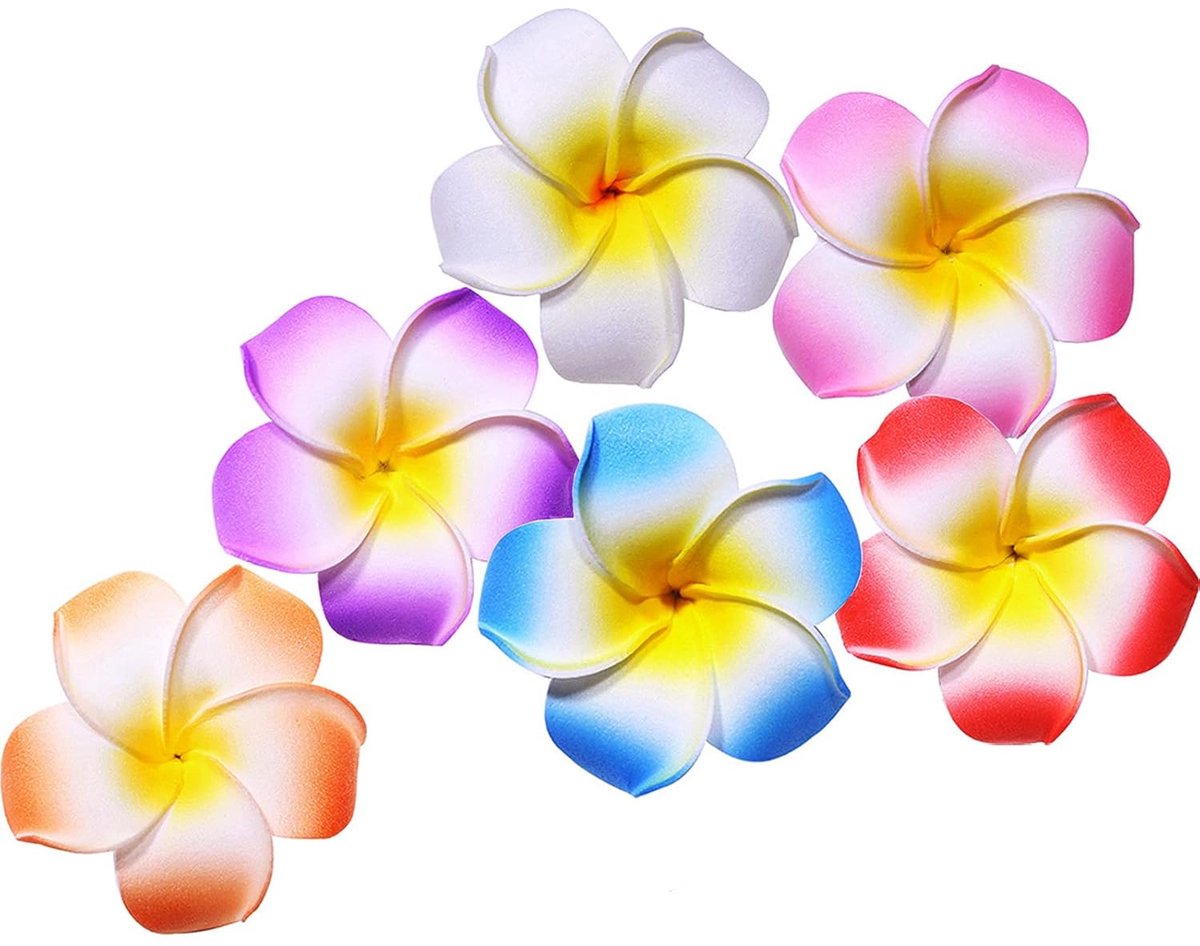 6 Stuks Hawaiiaanse Bloem Haarklemmen 6cm – Bruiloft Strand Feest Accessoires