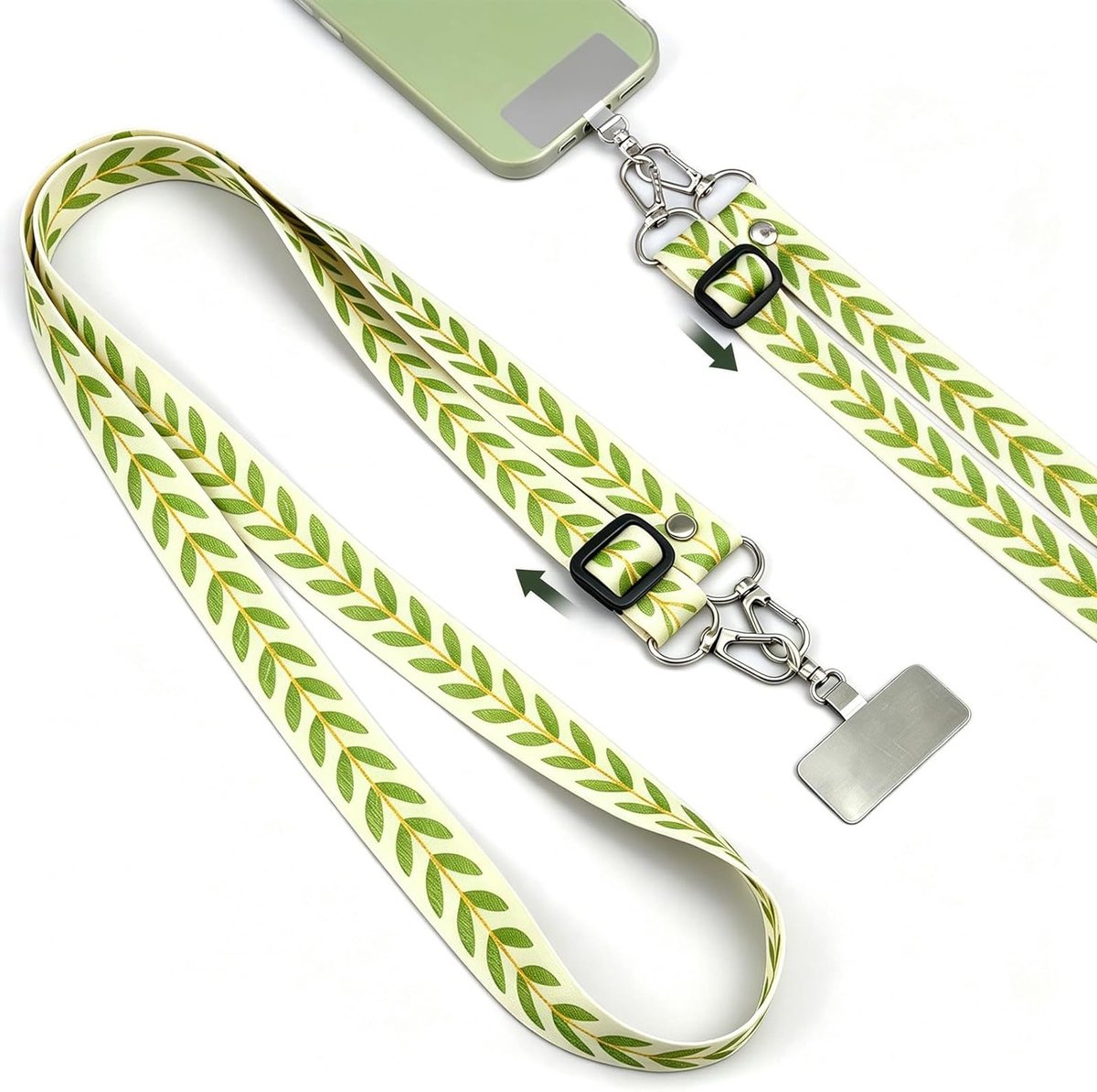 Verstelbare Telefoon Lanyard met 2 Patches - Ideaal voor Smartphones, Outdoor Activiteiten en Winkelen