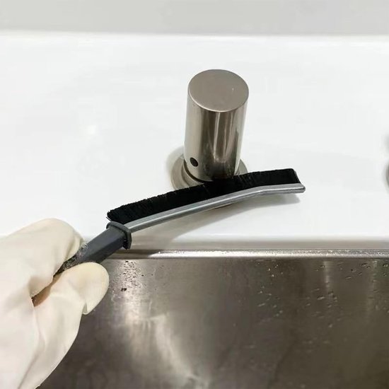 Diepe reinigingsborstel set voor voegen, schrobborstel met handvat en speciale schoonmaakborstel voor hardnekkig vuil — afbeelding 3