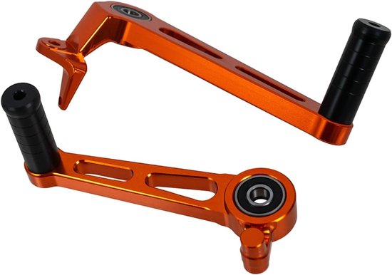 Motorfiets Pedaal Set - Voetrem Hendel - Verbeterde Controle - CNC Aluminium Constructie - Voor Duke 390 - Oranje van Duke — afbeelding 4