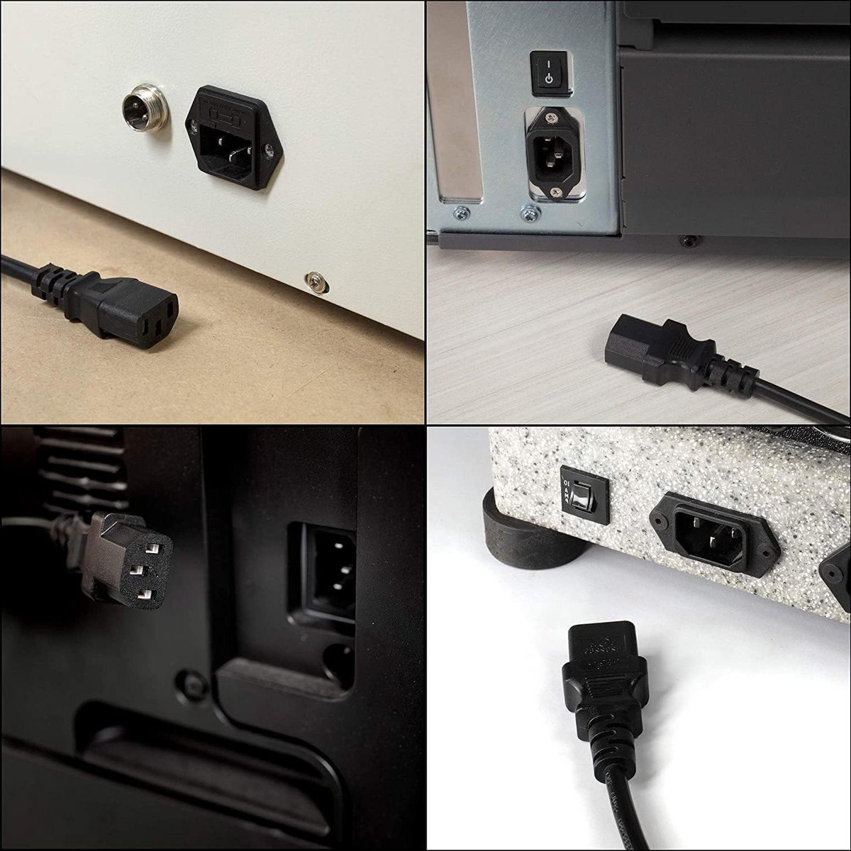 Vervangingskabel - Stroomkabel adapter - Apparaat opladen - Universele ingang - 3-polig - Zwart