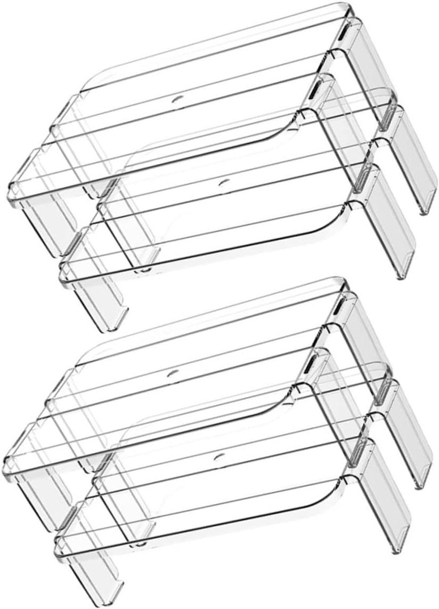 Koelkast Organizer - Opbergrek Bakken - Keuken Ordenen - Stapelbaar Ontwerp - 2 Stuks - Transparant