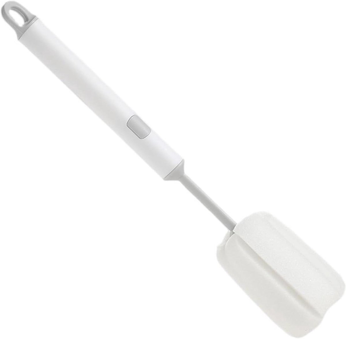 Flessenborstel Set - Sponsborstel Lange Steel - Flessen Reinigen - Afneembare Kop - 29 cm Steel - Wit
