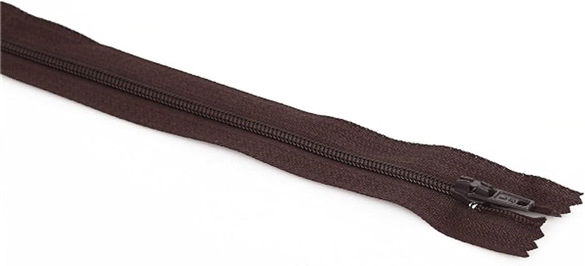 Onzichtbare Ritsen - Nylon Spoel Ritsen - Kleding Maken - Duurzaam Materiaal - 20 cm - Bruin