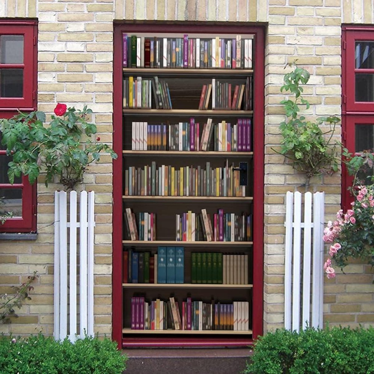 Deursticker - Muurdecoratie - Interieur Verfraaien - Waterdicht PVC - 90 x 180 cm - Boeken