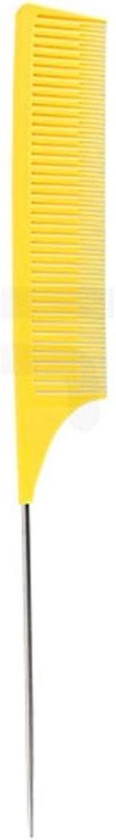 Pijlstaartkam - Markeer kam - Haar stylen - Maakt highlights sneller - 26x3cm - Geel