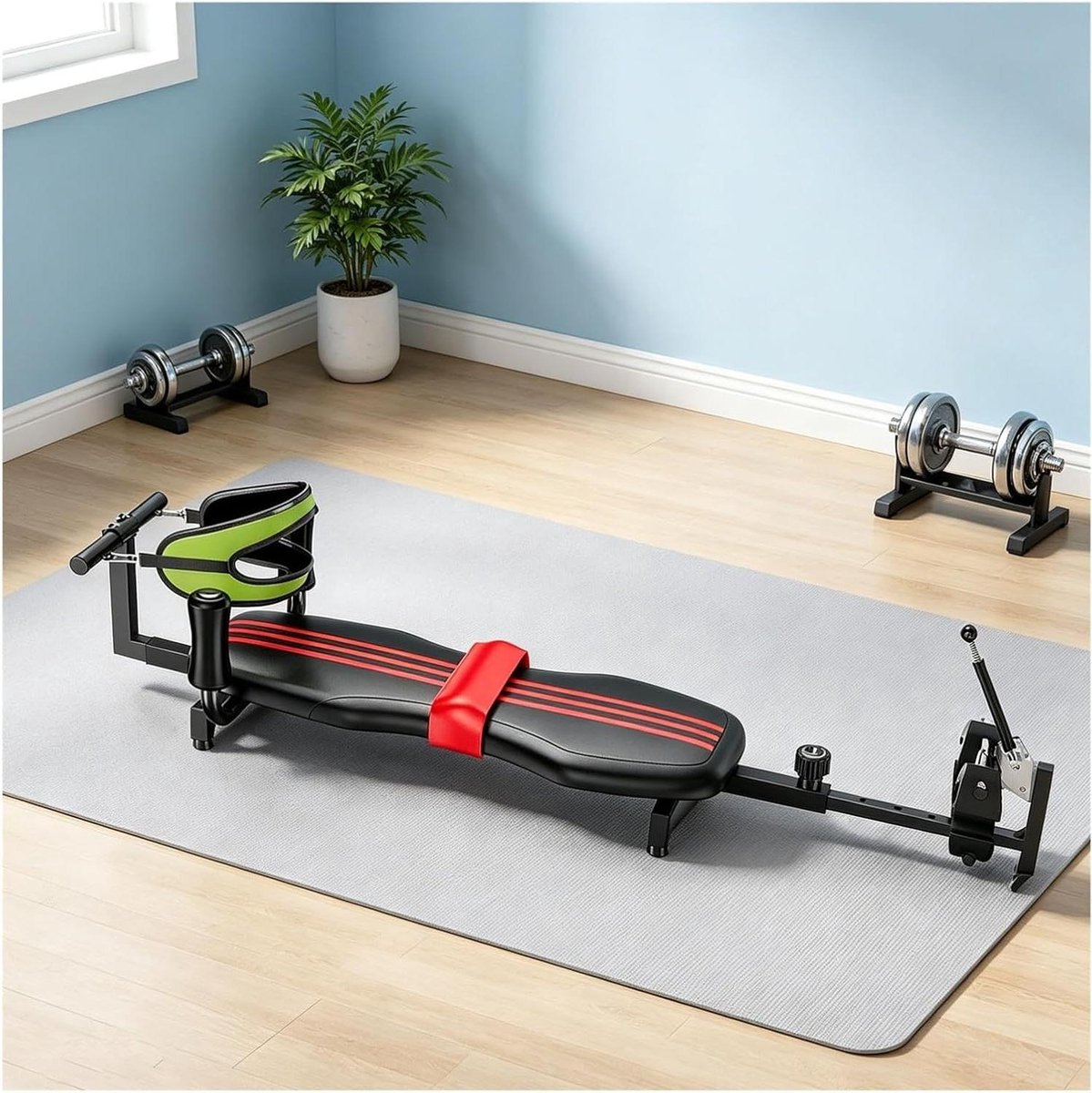Rugstrekbank - Inversiebank Trainingsbank - Rugpijn Verlichting - Verstelbaar Lichaamsstrekken - 145-185 cm - Zwart