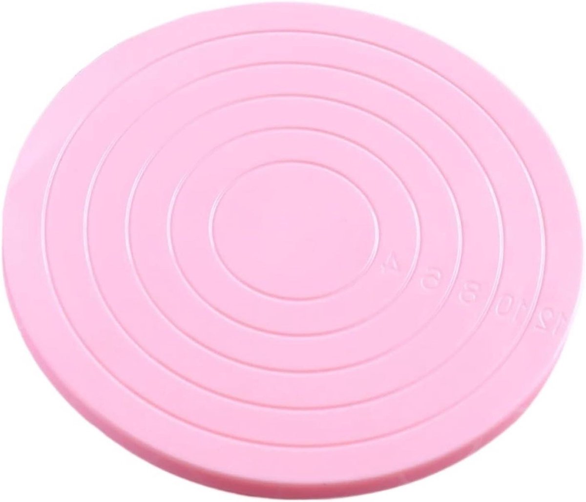 Taart Draaitafel - Roterende Stand - Taart Decoratie - Antislip Oppervlak - 14 cm - Roze