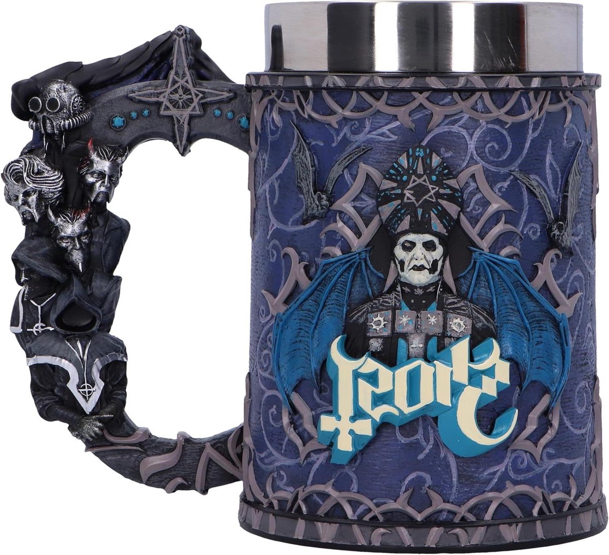 Nemesis Now Ghost Papa Emeritus Evolution Tankard 15,5 cm, hars, officiële Ghost Merchandise, vakkundig handgeschilderd