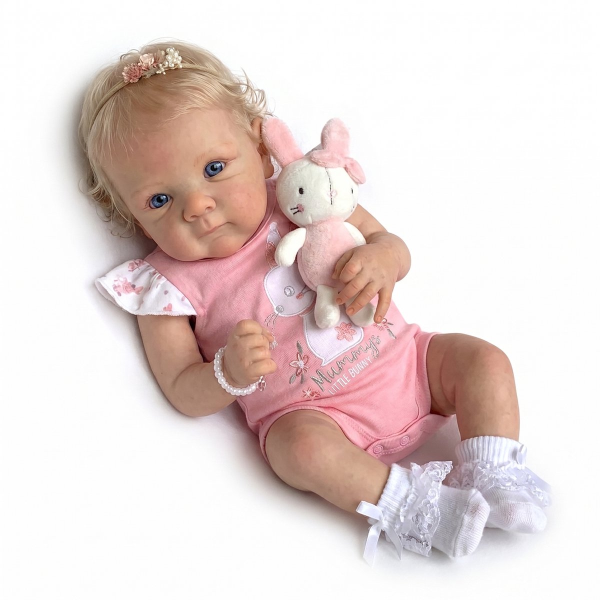 Reborn Baby Pop Meisje - Babypoppen - 46 cm - Levensechte Siliconen Pop met Zacht Lichaam - Realistische Peuterpop Set met Accessoires - Vanaf 3 Jaar