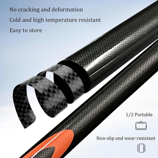 Biljartkeu Koolstofvezel - Poolkeu Snookerkeu - Spel Verbeteren - Antislip Grip Ontwerp - 145 cm - Roze — afbeelding 5
