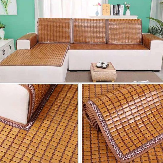 Bamboe Mat,Zomer Slaapmat Snel Koelende Slaapkussens Bamboe Matrashoes Mahjong Koelbed Topper Koellaken,Bamboe Zitkussen,Soepel en Ademend,voor Thuis Slaapkamer Slaapbank (80x180cm) — afbeelding 4