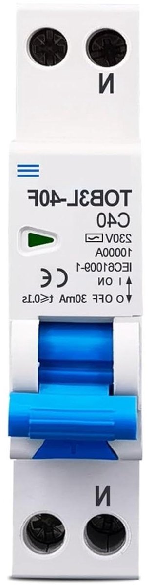 Aardlekautomaat - Stroomonderbreker - Elektrische veiligheid - Overstroom lekbeveiliging - 230 V - Grijs