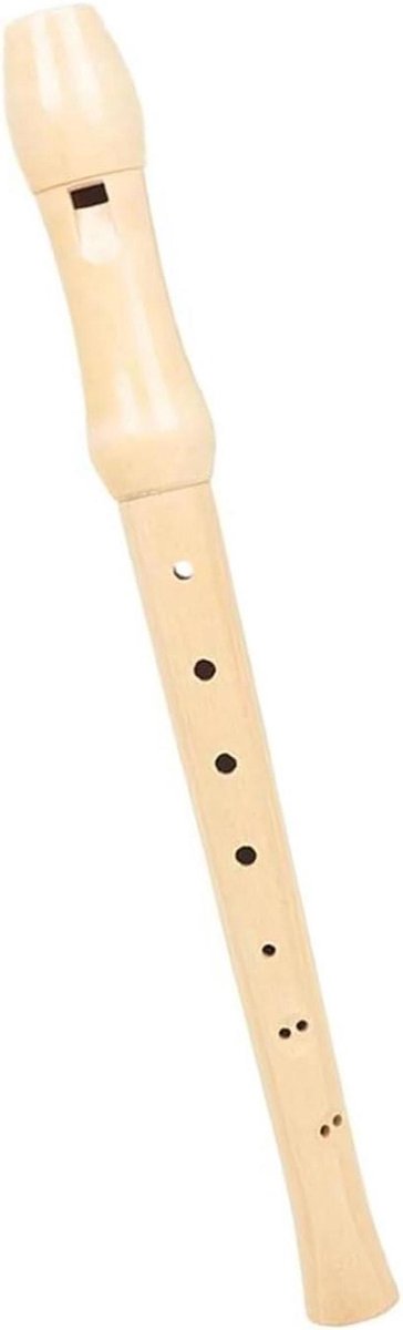 Houten Blokfluit - Muziek Instrument - Muziek Maken - 8-Gaats Duits Model - 32 cm Lengte - Beige