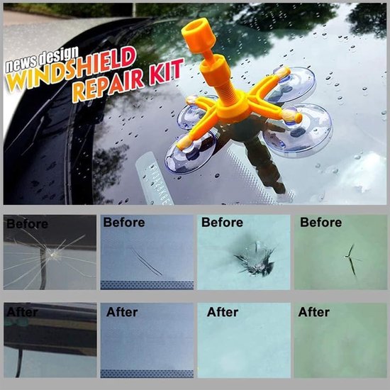 Voorruit Reparatie Set - Glasherstel Kit - Auto Ruiten Herstellen - Vacuüm Injectie Technologie - 1 Stuks - Transparant — afbeelding 4