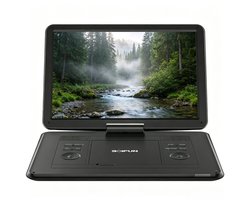 17,5" draagbare dvd speler - 15,6" HD Groot Graaibaar Scherm - voor in de auto - 4-6 Uur Speeltijd met Batterij - Geheugen-Afspeelfunctie - Ondersteuning USB/TF-kaart [Blu-ray niet Ondersteund]