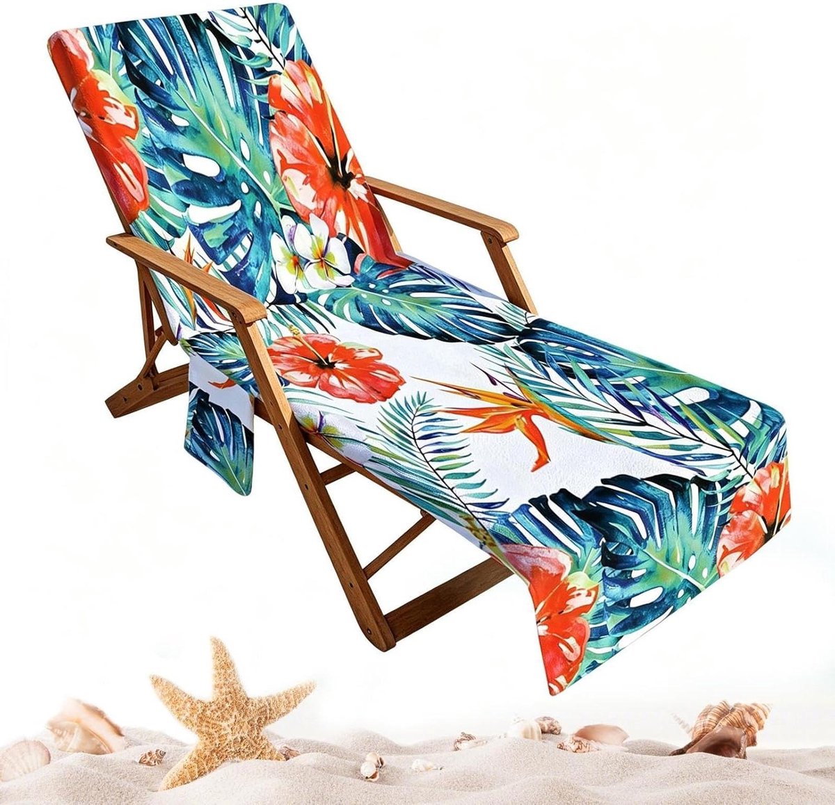 Ligbed Handdoek - Stoelhoes - Buiten Ontspannen - Met Handige Zakken - 210 x 74 cm - C