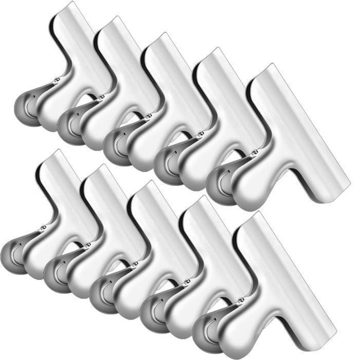 Zakclips - 10 stuks - Roestvrij staal - 76 mm - Zilver