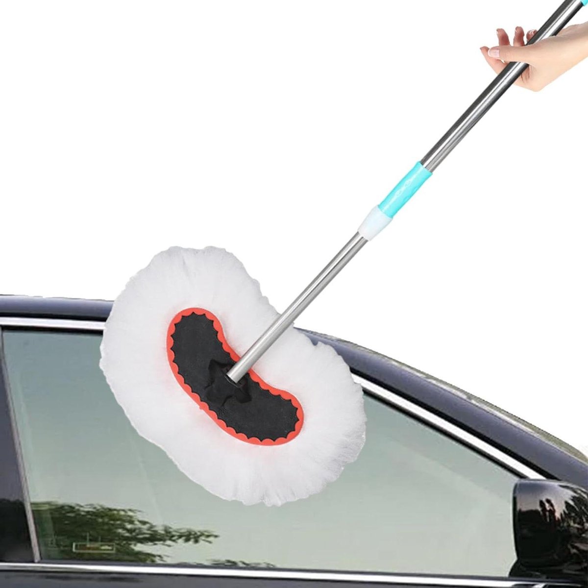Autowasborstel - Reinigingsgereedschap - Voertuigonderhoud - Zachte reinigingskop - 95 cm - Bezem