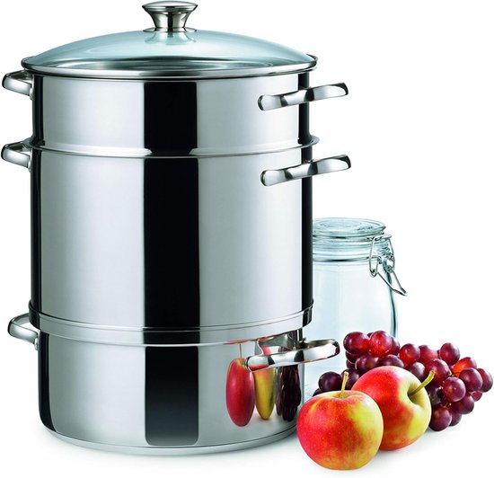 Stoomsapcentrifuge - Fruitpers - Sap Maken - Roestvrij Staal - 10 Liter - Zilverkleurig — afbeelding 2