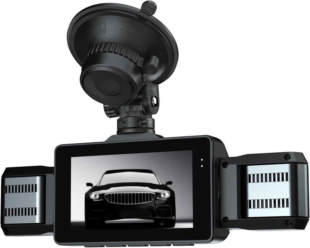 Auto Dashcam - 4 Kanaals Camera - Veilig Rijden - 360 Graden Zicht - 3 Inch Scherm - Zwart
