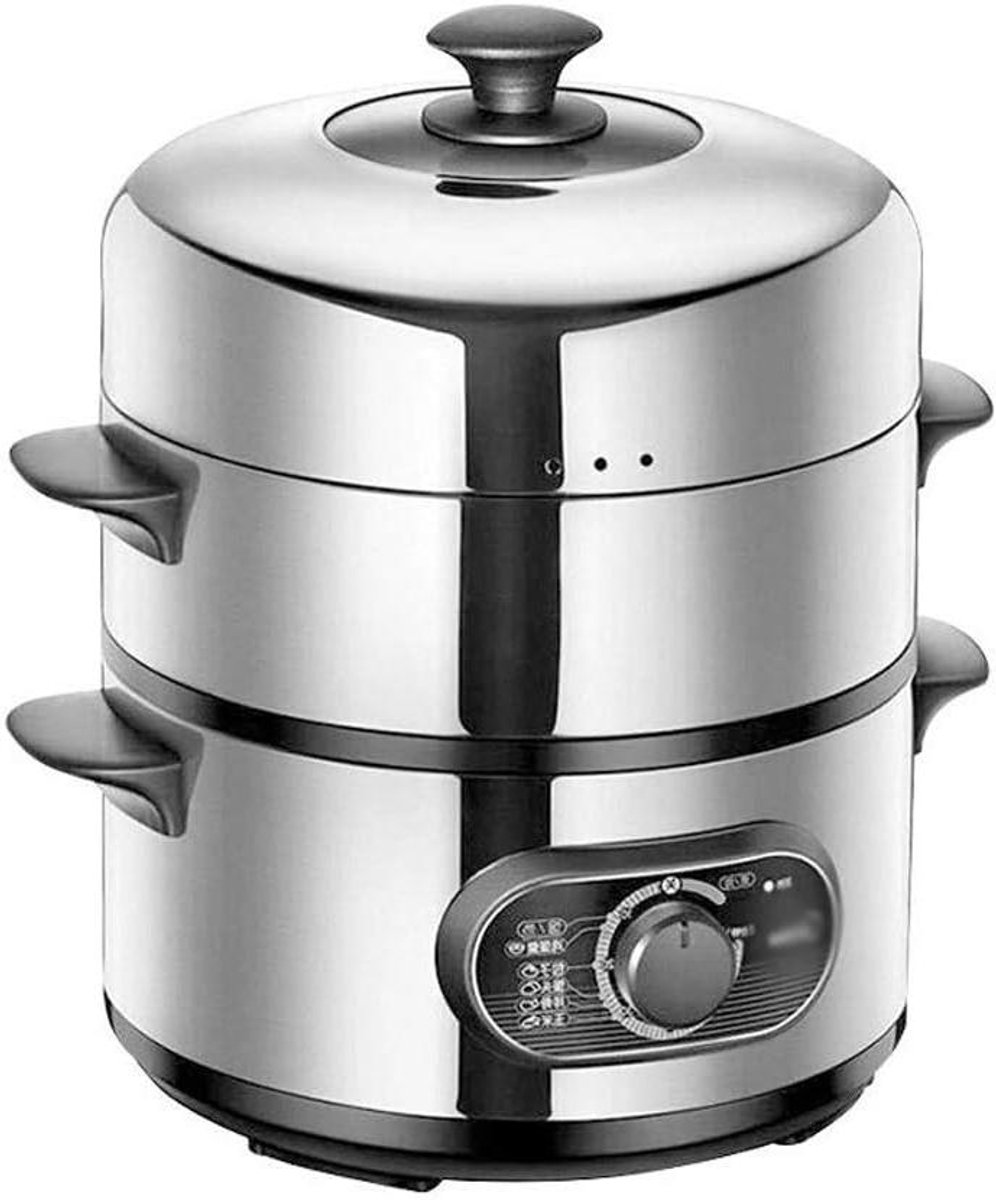 Elektrische Stoompan - Multicooker Stomer - Gezond Koken - 3 Lagen Stoom - 28 cm Diameter - Zilver