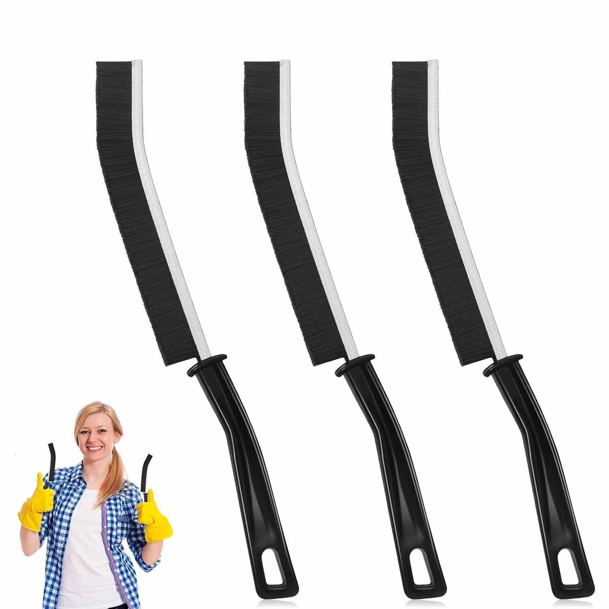 Dailygoods - Set van 3 Voegborstels voor Dieptereiniging