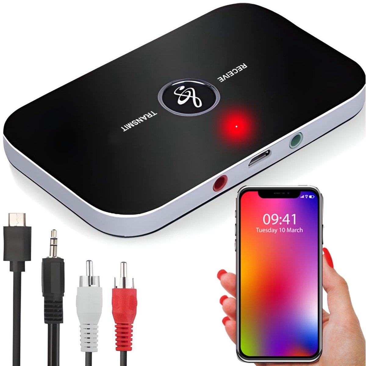 Dailygoods - Bluetooth Adapter 2 in 1 Draadloze Audio Zender en Ontvanger