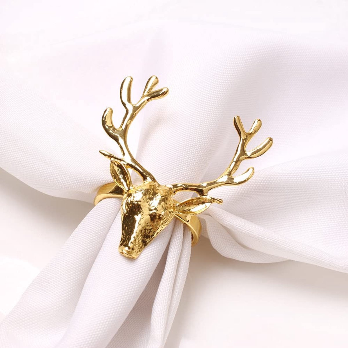 6-delige Gouden Hert Servetringen - Decoratie voor Bruiloft en Kerst