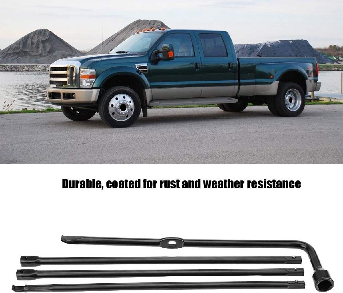 Dailygoods - Dailygoody - Reservewielmoersleutel - Handgreepset voor Moer Jack - Super Duty - Zwart - Wielsleutel - Geschikt voor F-350 F-450 F-550 - 2008-201