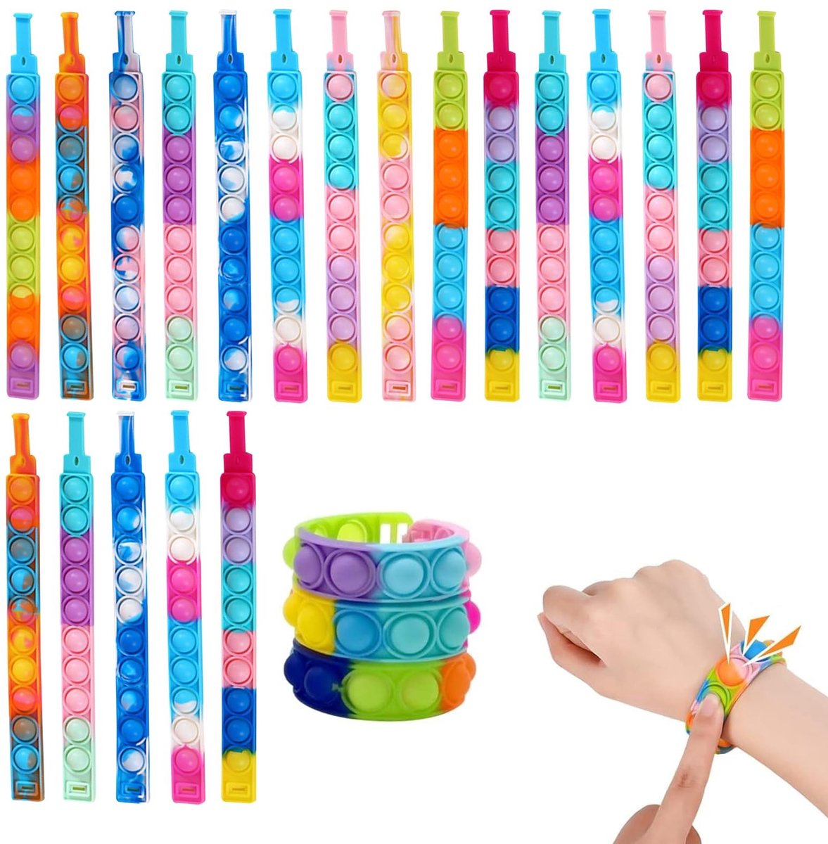 Dailygoods - Popit Armbandenset voor Stressverlichting