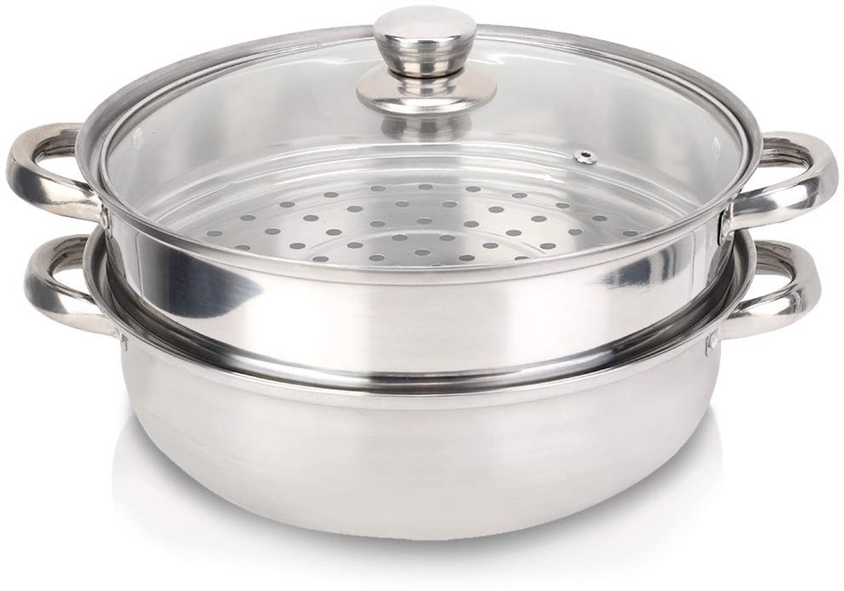 Dailygoods - Roestvrijstalen Stoompan met Dubbele Ketel 27 cm