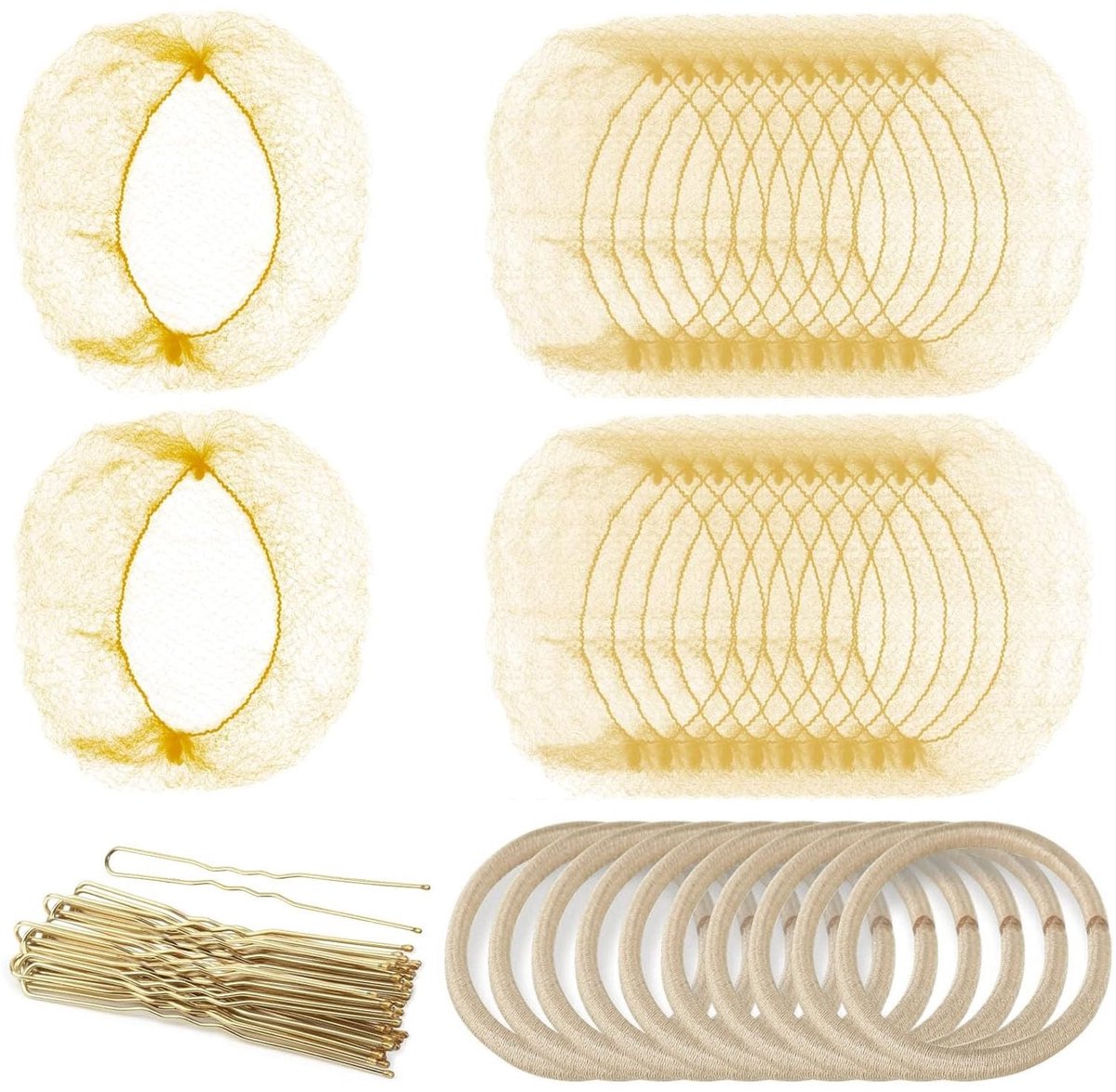 Dailygoods - Set van 40 Haarspelden met Onzichtbare Haarnetten en Haarbanden