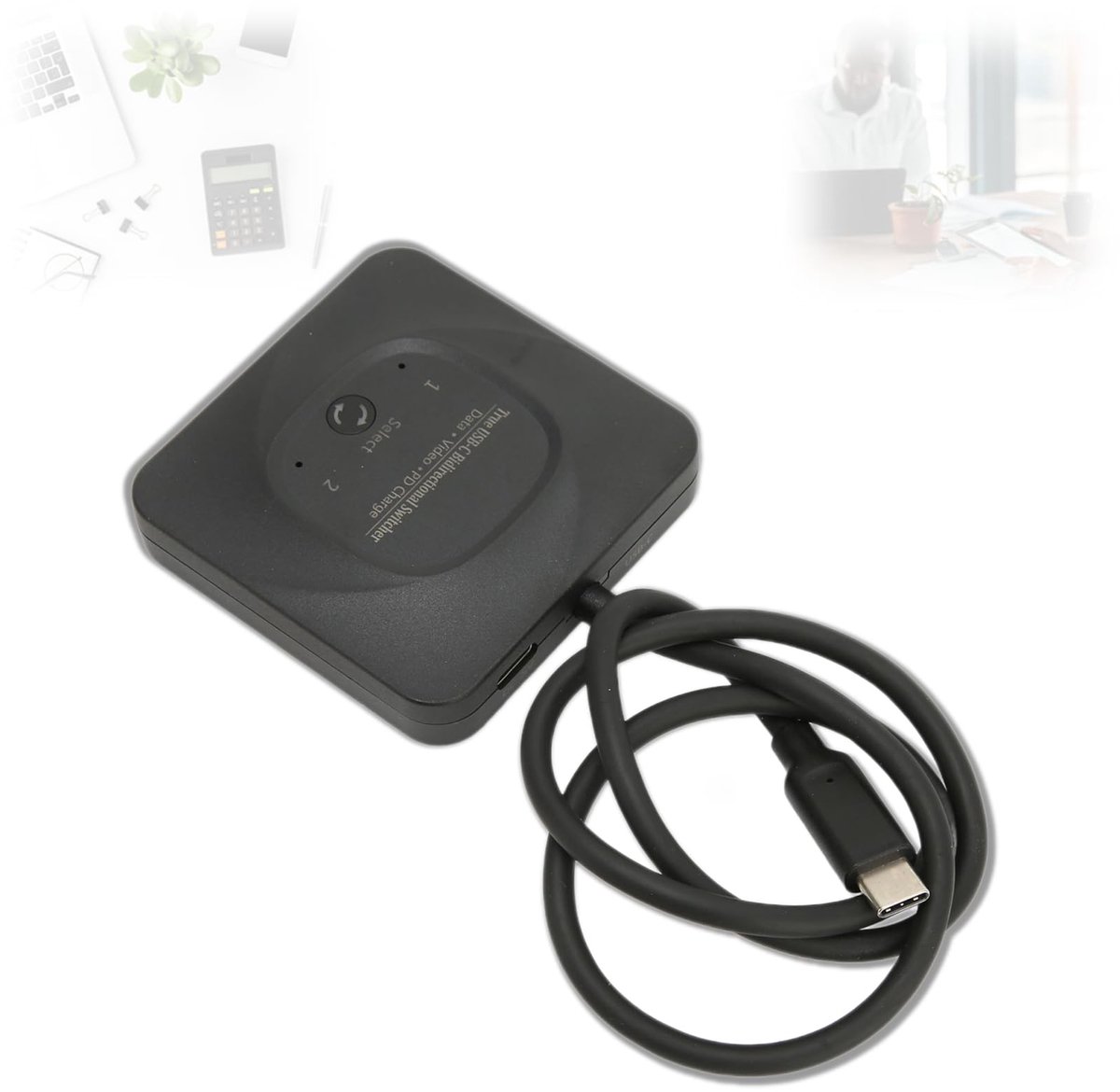Dailygoods - 2-in-1 USB C Schakelaar met Stroomindicator voor Computers