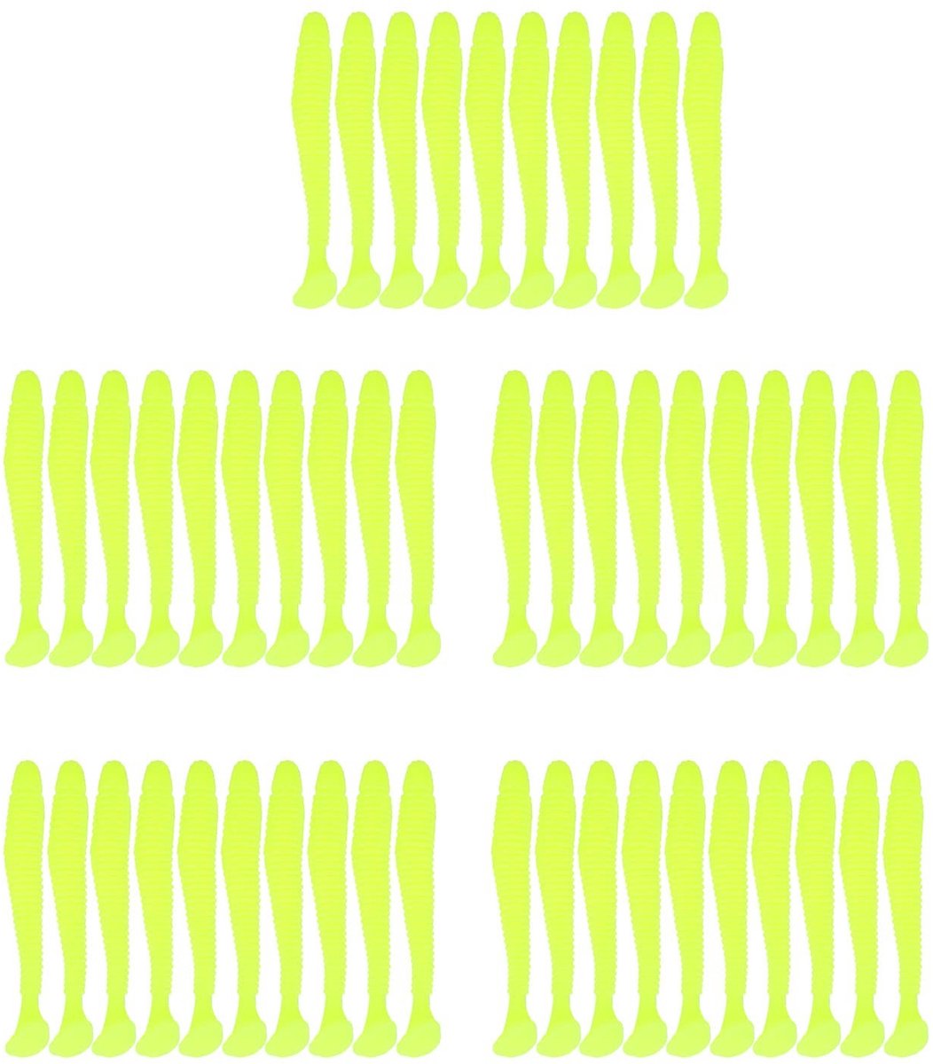 Dailygoods - Plastic Visaas voor Makreel - Zacht Kunstaas - Lichtgewicht en Duurzaam - Geel - Vissersaccessoire - Ideaal voor Visliefhebbers - 5...