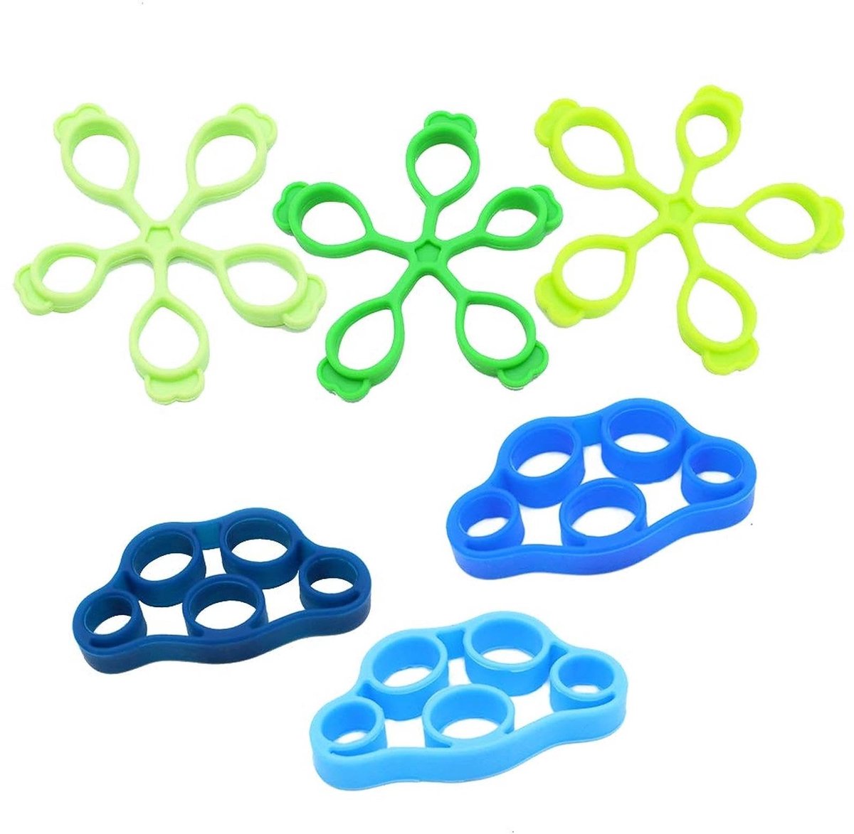 Dailygoods - 6 Stuks Silicone Vingertrainers voor Spierversterking