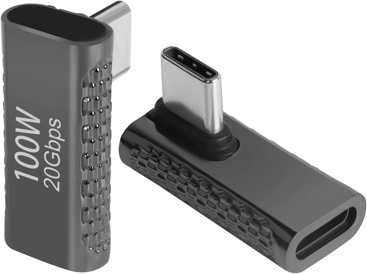 Dailygoods - 90° Hoek USB 3.2 C Adapter met 20Gbps en 100W Ondersteuning